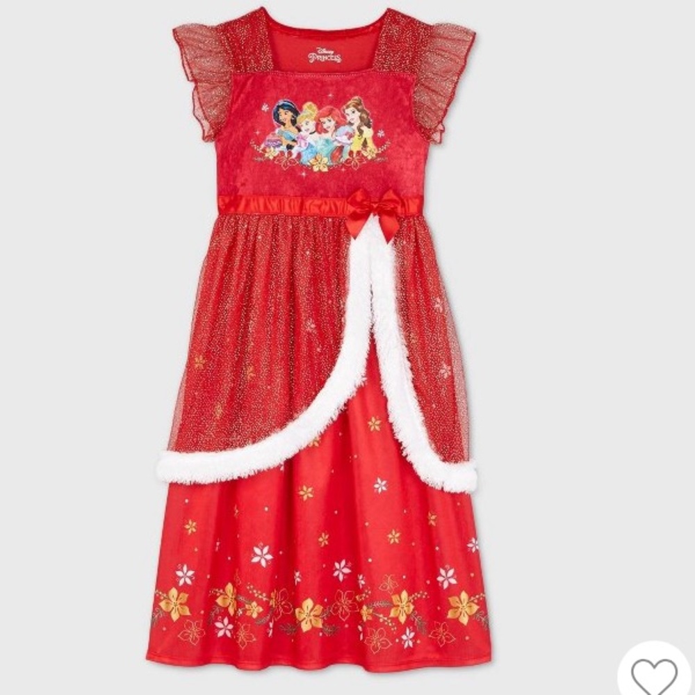 Princess Christmas Dress Girls XS 4/5 NWOT